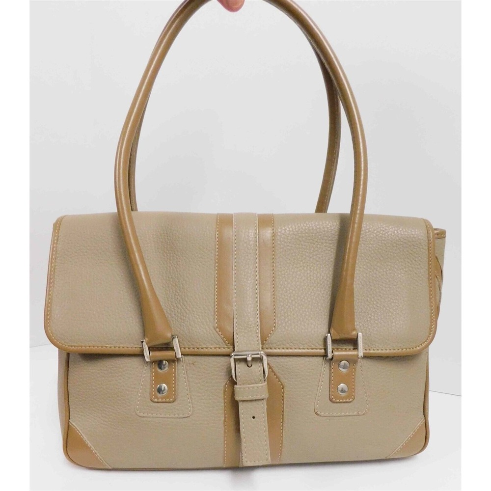 Burberry Khaki Beige Leather Buckle Tote Bag‎ Italy